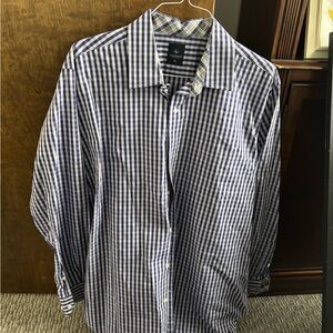 Tailorbyrd Navy and White Gingham Shirt